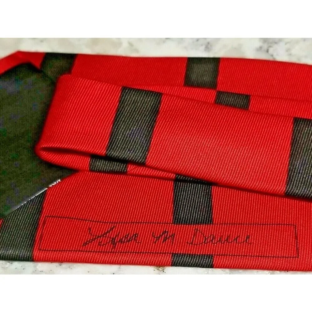 RM Style Silk Men's Red Tie Christmas‎ Pop Art Vintage Love Hope Joy 57